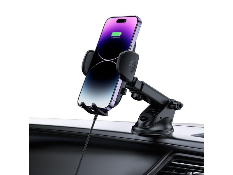 Tech-Protect CM15W-V1 Car Phone Holder with Inductive Charger 15W for Cockpit / Air Vent Grille - Black