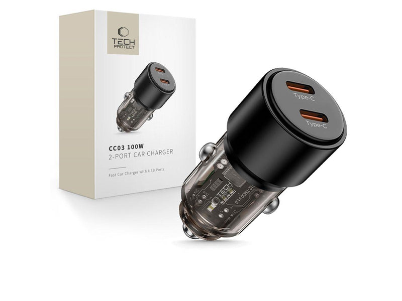 Tech-Protect Car Charger CC03 2-Ports PD100W - Black