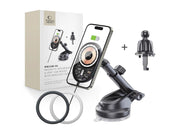 Tech-Protect Car Mount with 15W  MM15W-V6 Charger with MagSafe for Dashboard and Air Vent - Black