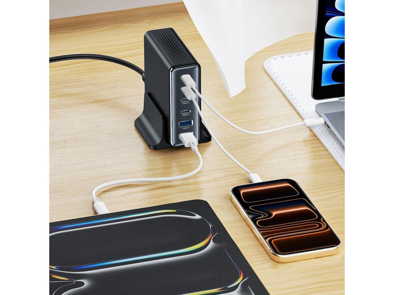 Tech-Protect DC160W-GAN 6-Port 160W AC Charger - Black USB-Hubs - USB 2.0 - 6 - Schwarz