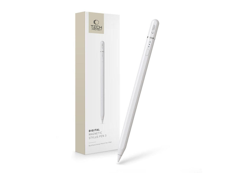 Tech-Protect Digital Magnetic Stylus Pen 3 Magnetic for iPad - White