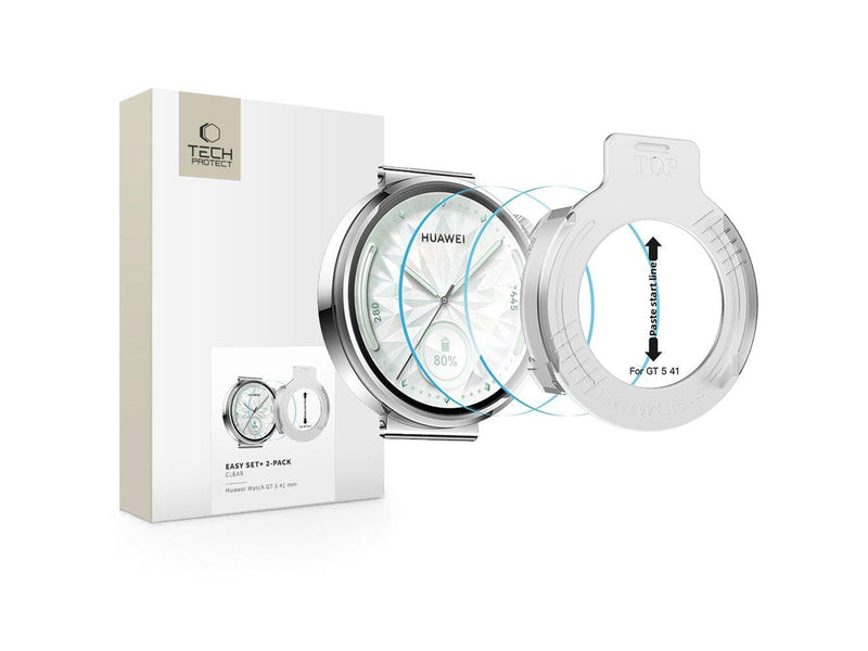Tech-Protect Easy Set+ 2-pack Tempered Glass for Huawei Watch GT 5 41 mm - Clear