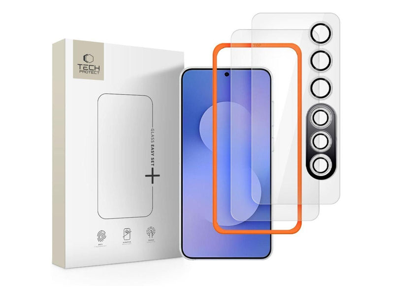 Tech-Protect Easy Set+ 3-pack Tempered Glass for Samsung Galaxy S25 FE - Clear
