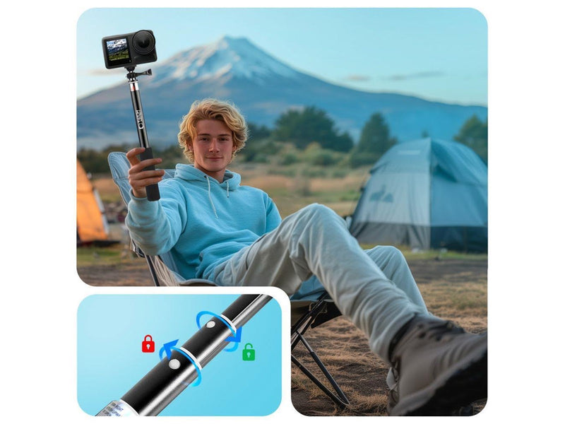 Tech-Protect GA100 Monopad & Selfie Stick for GoPro / DJI - Black