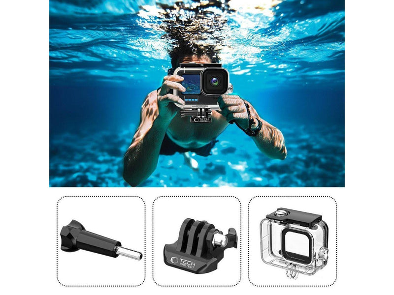 Tech-Protect GA200 Waterproof Case for GoPro Hero 9 / 10 / 11 / 12 - Transparent