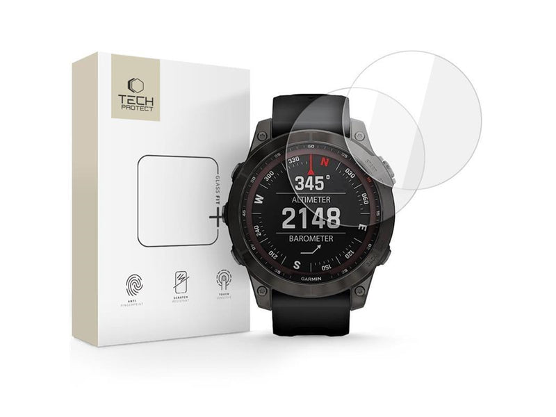 Tech-Protect Glass Fit+ 2-pack Tempered Glass for Garmin Fenix 7 / 7 Pro - Clear