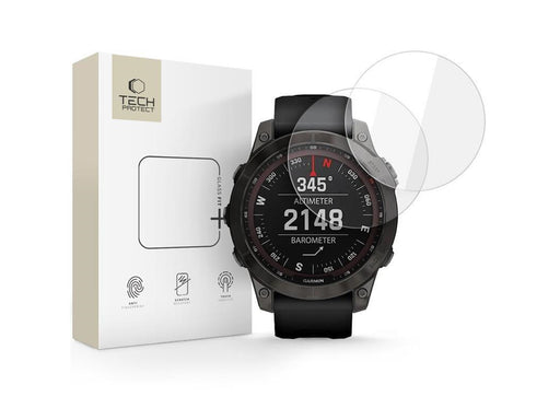 Tech-Protect Glass Fit+ 2-pack Tempered Glass for Garmin Fenix 7 / 7 Pro - Clear