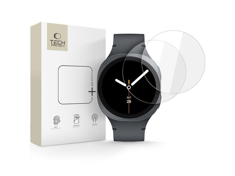 Tech-Protect Glass Fit+ 2-pack Tempered Glass for Samsung Galaxy Watch 8 44mm - Clear