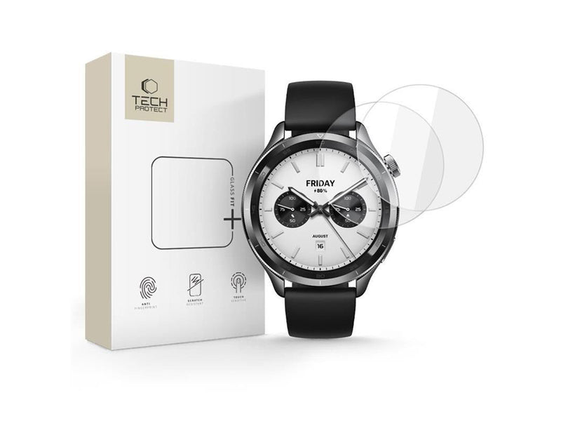 Tech-Protect Glass Fit+ 2-pack Tempered Glass for Xiaomi Watch S4 - Clear