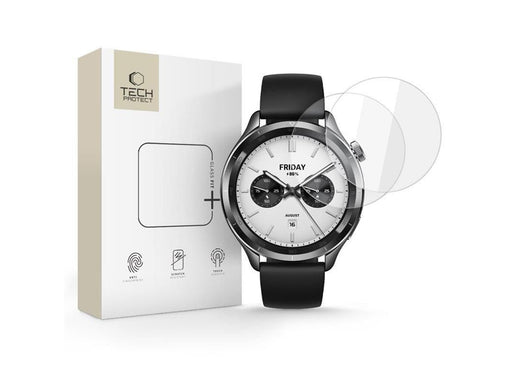 Tech-Protect Glass Fit+ 2-pack Tempered Glass for Xiaomi Watch S4 - Clear