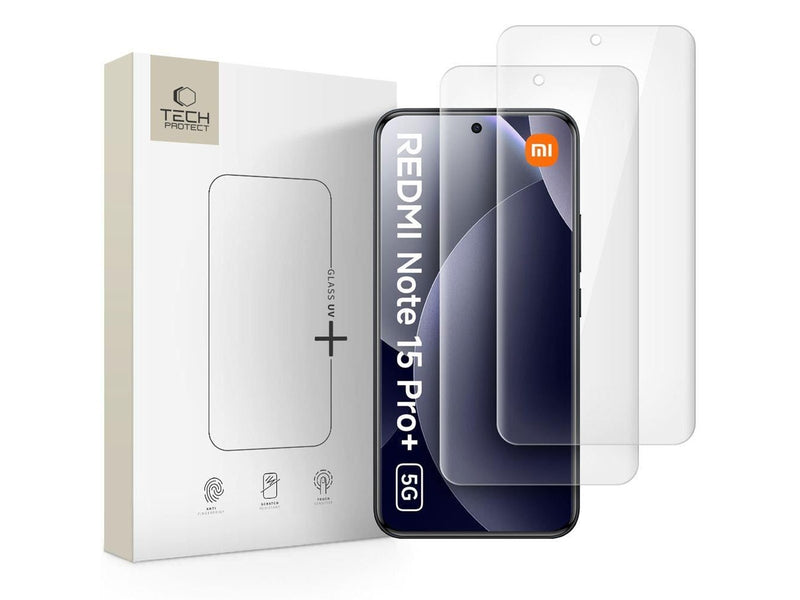 Tech-Protect  Glass UV+ 2-Pack Tempered Glass for Xiaomi Redmi Note 15 Pro+ 5G