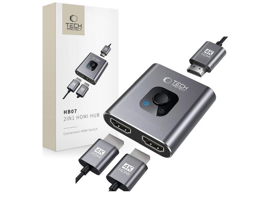 Tech-Protect HB07 HUB Adapter 2in1 HDMI 4K 60HZ - Grey USB-Hubs - 3 - Grau