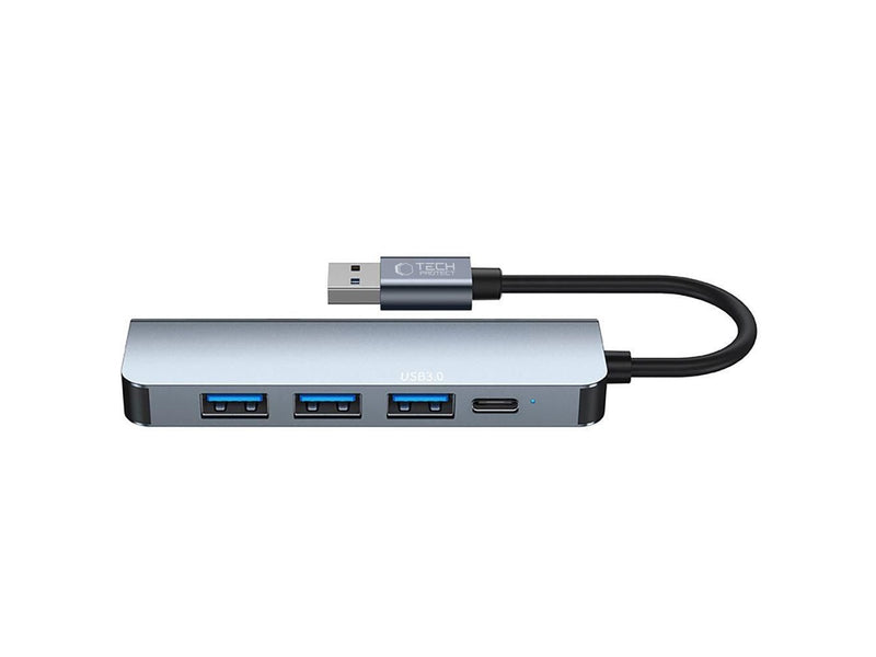 Tech-Protect HUB V0 5in1 USB-A - USB-A 3.0 / 3x USB-A 2.0 / USB-C - grey USB-Hubs - USB 2.0 - 5 - Grau