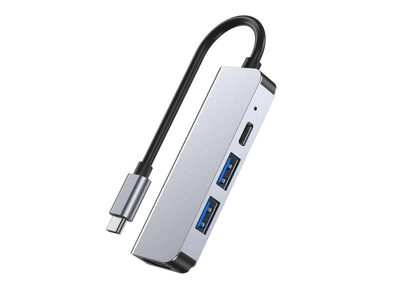 Tech-Protect HUB V2 4in1 USB-C - USB-A 3.0 / USB-A 2.0 / USB-C / HDMI - Grey USB-Hubs - USB 2.0 - 4 - Grau