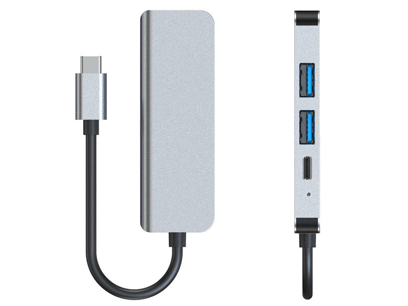 Tech-Protect HUB V2 4in1 USB-C - USB-A 3.0 / USB-A 2.0 / USB-C / HDMI - Grey USB-Hubs - USB 2.0 - 4 - Grau