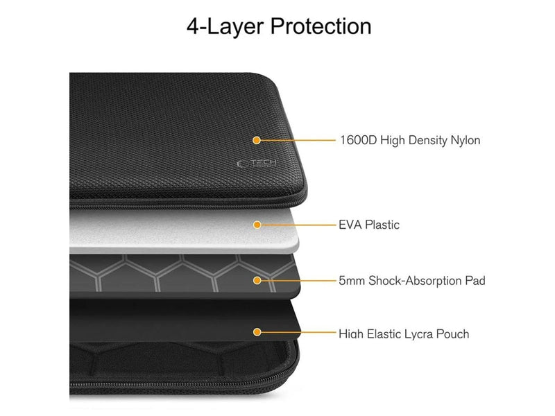 Tech-Protect Hardpouch Case for 15-16 Laptop - Black