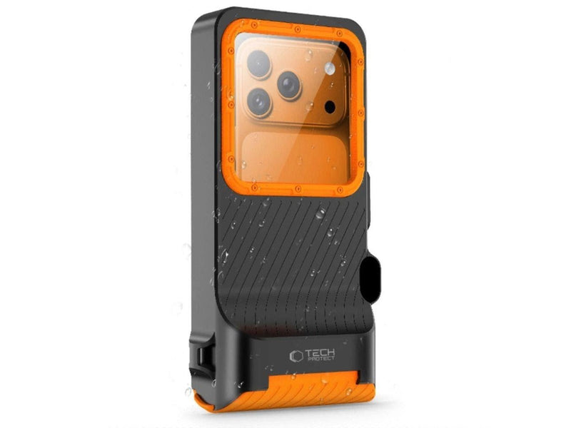 Tech-Protect IPX8 Pro Waterproof Phone Case - Orange and Black