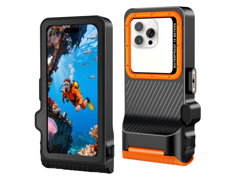 Tech-Protect IPX8 Pro Waterproof Phone Case - Orange and Black