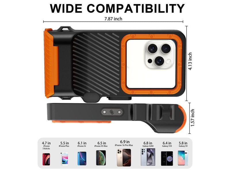 Tech-Protect IPX8 Pro Waterproof Phone Case - Orange and Black