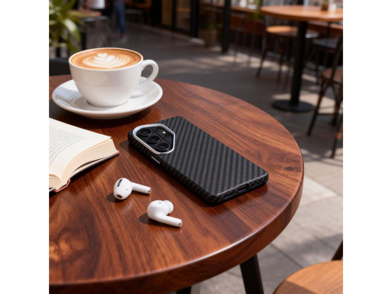 Tech-Protect  Ion Carbon MagSafe Case for Samsung Galaxy S26 Ultra - Black and Silver