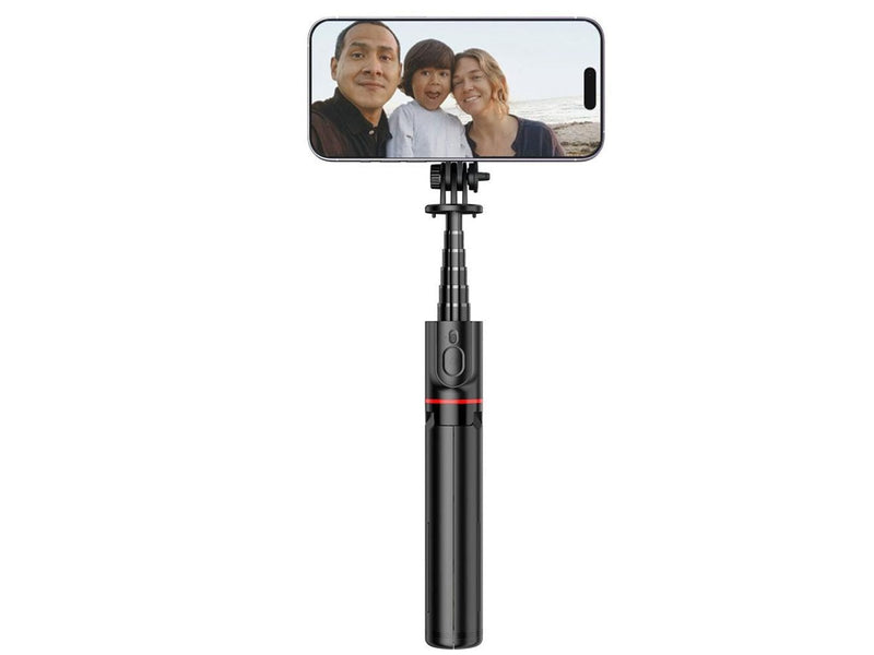 Tech-Protect L06S Bluetooth magnetic selfie stick with MagSafe remote control tripod up to 82cm and 360 head - black