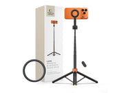 Tech-Protect L10S Bluetooth Tripod Selfie Stick - Black & Orange