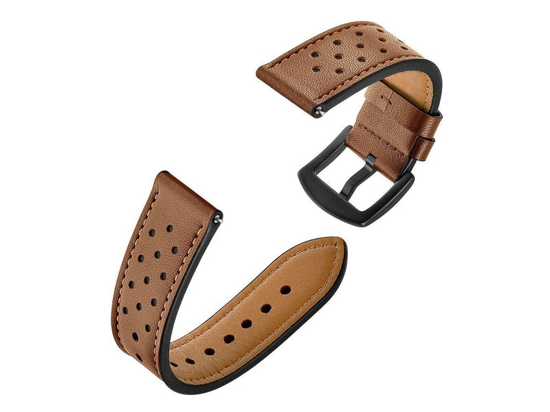Tech-Protect Leather Strap for Samsung Galaxy Watch 4 / 5 / 5 Pro / 6 / 7 / FE - Brown