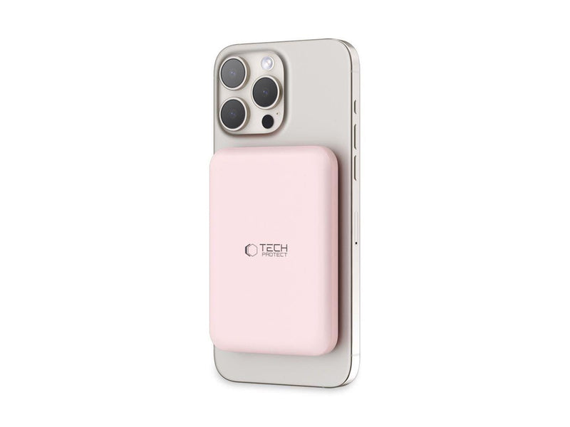 Tech-Protect LifeMag PB10 Power Bank with MagSafe 5000mAh 15W USB-C Port - Pink + USB-C Cable - 5000 mAh