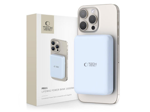 Tech-Protect LifeMag PB11 Powerbank with MagSafe 10000mAh 15W USB-C Port - Blue + USB-C Cable - 10000 mAh