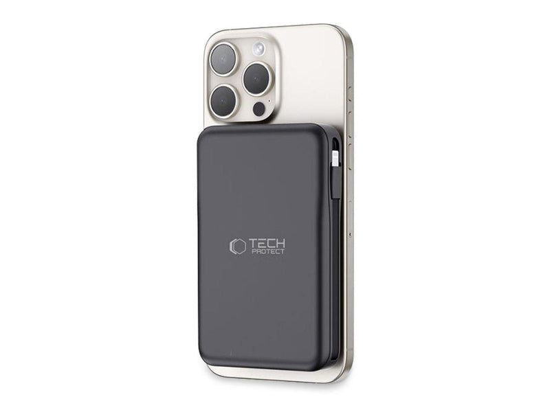Tech-Protect LifeMag PB31 Power Bank with MagSafe 10000mAh 15W USB-C / USB-A / Built-in USB-C / Lightning Cables - Black - 10000 mAh