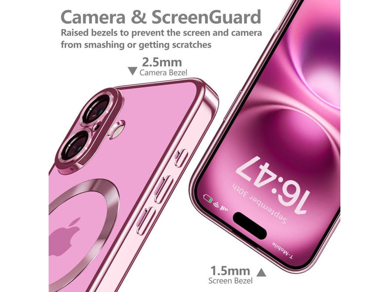 Tech-Protect MagFlex MagSafe Case for iPhone 16 - Clear / Pink