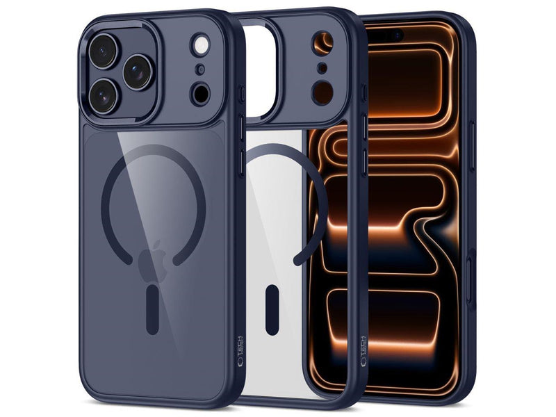 Tech-Protect MagMat MagSafe Case for iPhone 17 Pro Max - Clear - Navy Blue
