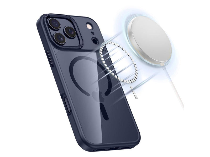 Tech-Protect MagMat MagSafe Case for iPhone 17 Pro Max - Clear - Navy Blue