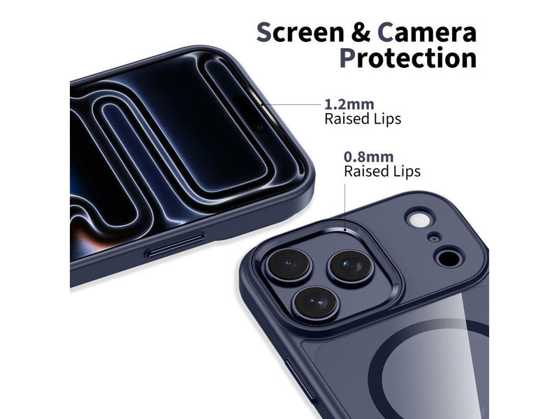 Tech-Protect MagMat MagSafe Case for iPhone 17 Pro Max - Clear - Navy Blue
