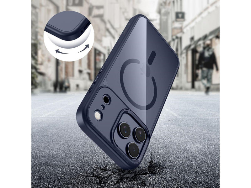 Tech-Protect MagMat MagSafe Case for iPhone 17 Pro Max - Clear - Navy Blue