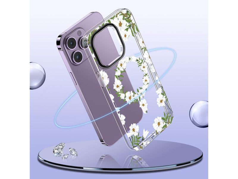 Tech-Protect MagMood MagSafe Case for iPhone 15 Pro - Daisies with Leaves