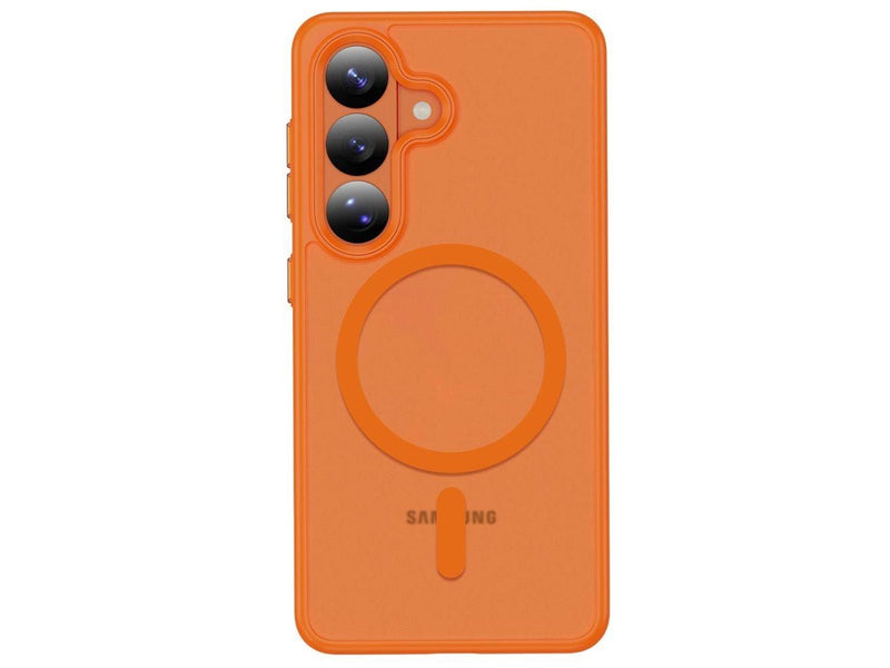 Tech-Protect Magmat MagSafe Case for Samsung Galaxy S26 - Orange and Matte