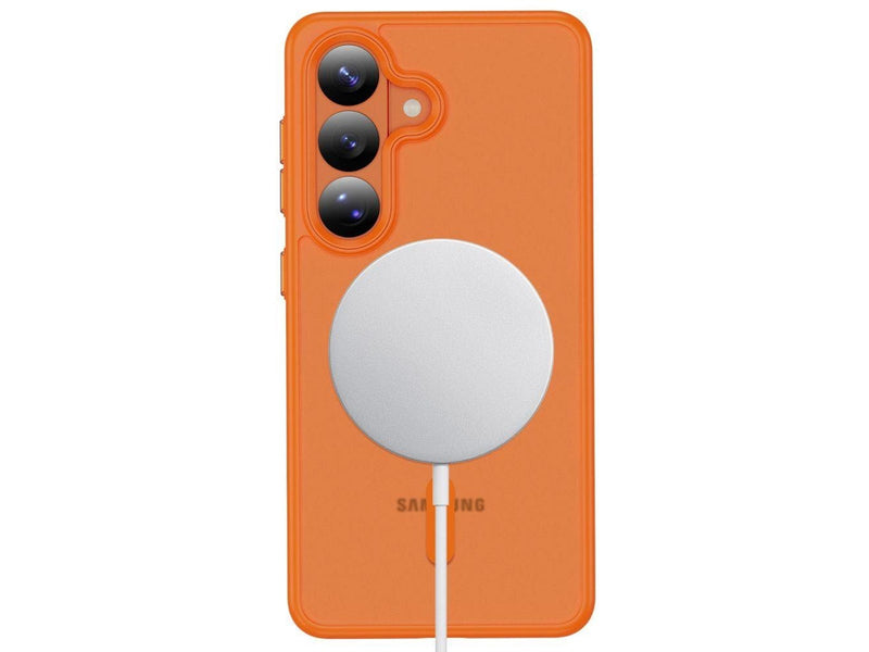 Tech-Protect Magmat MagSafe Case for Samsung Galaxy S26 - Orange and Matte