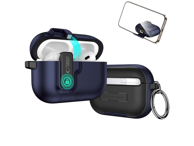 Tech-Protect Slim Hook Case for AirPods Pro 3 - Navy Blue