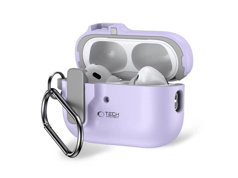 Tech-Protect  Slim Hook Case with Carabiner for Apple AirPods Pro 1/2 - Purple