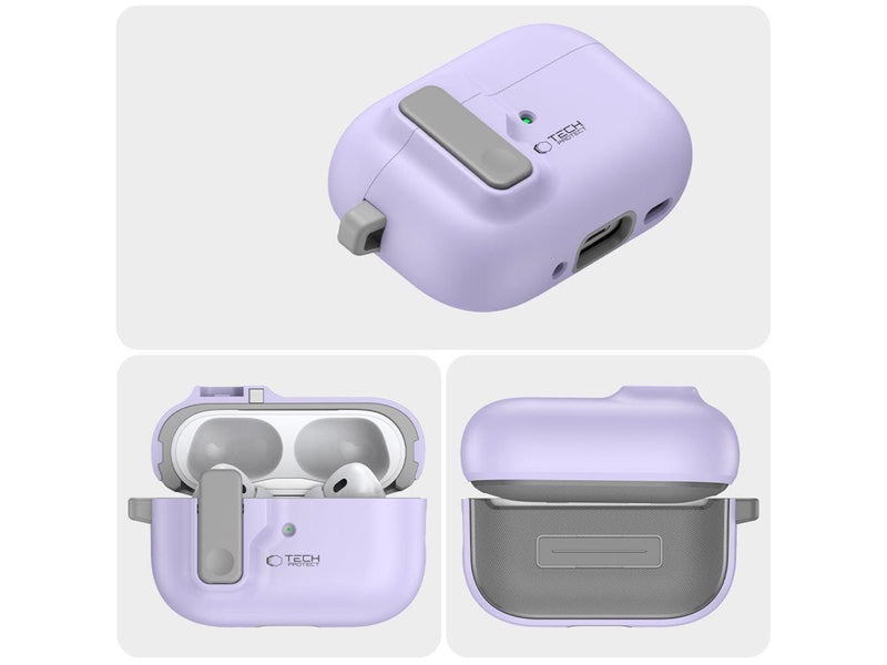 Tech-Protect  Slim Hook Case with Carabiner for Apple AirPods Pro 1/2 - Purple