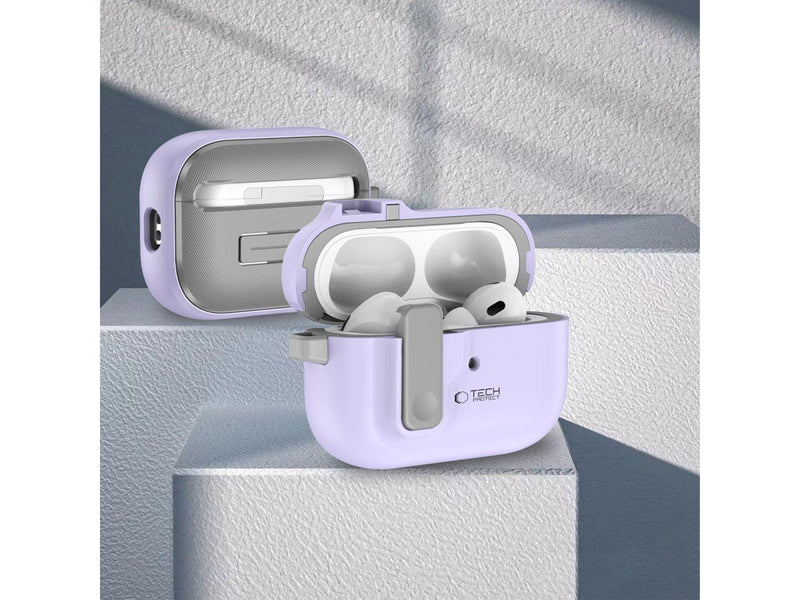 Tech-Protect  Slim Hook Case with Carabiner for Apple AirPods Pro 1/2 - Purple