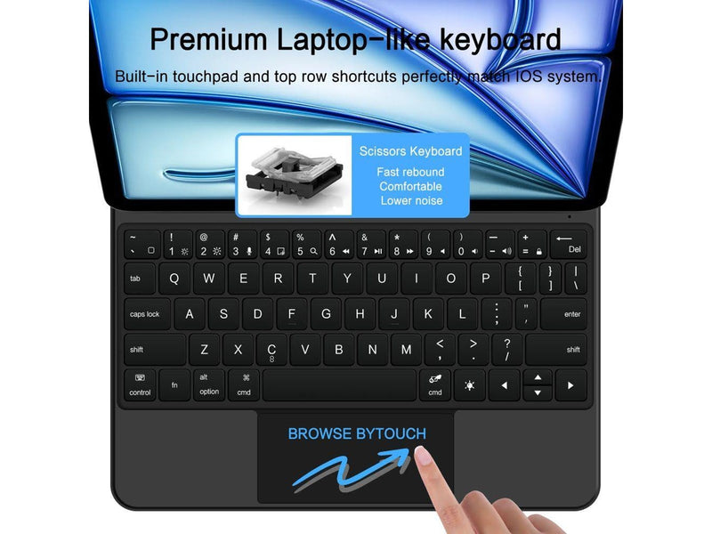 Tech-Protect Smartcase Magnetic Keyboard Case for iPad Air 10.9" (2020/2022) / 11" (2024/2025/2026) - Black (US International)