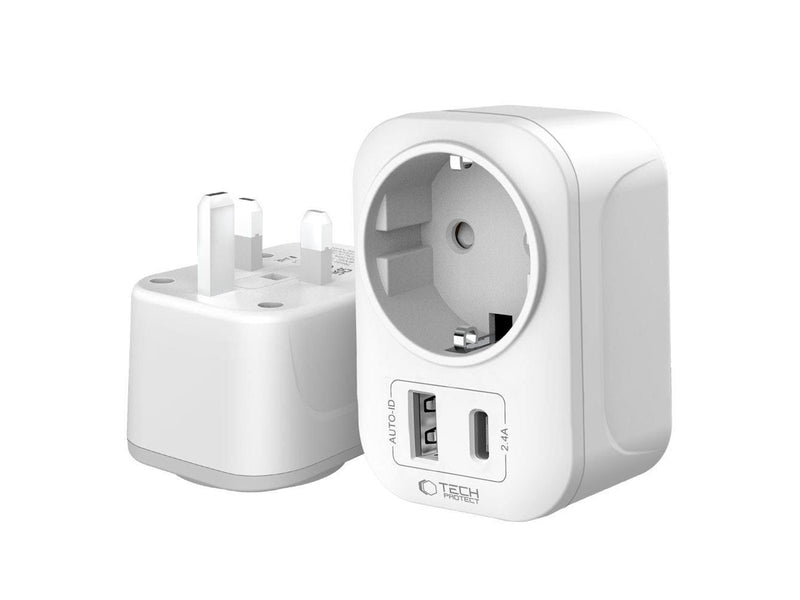 Tech-Protect TA100 UK Adapter - White