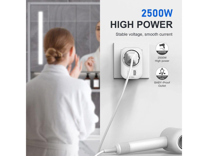 Tech-Protect TA100 UK Adapter - White