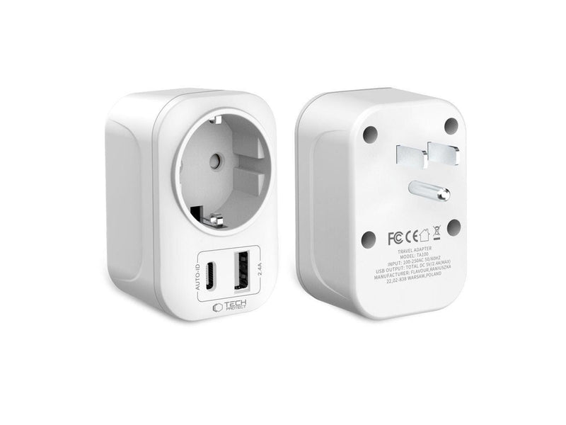 Tech-Protect TA100 US Adapter - White
