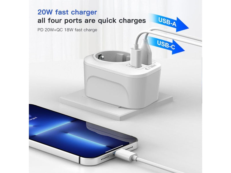 Tech-Protect TA100 US Adapter - White