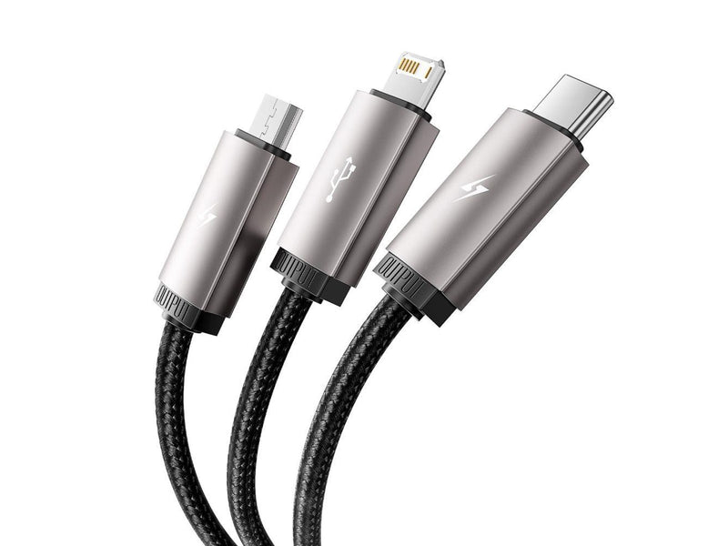 Tech-Protect UltraBoost 3in1 USB-A - Lightning / USB-C / micro USB 3.5A 1m - Grey