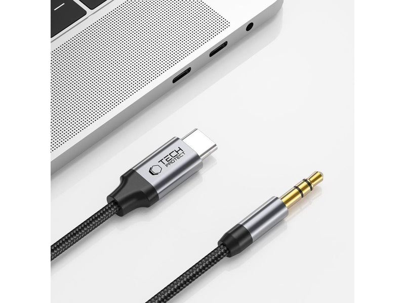 Tech-Protect UltraBoost Audio USB-C / Mini Jack Cable 3.5mm 1m - Black