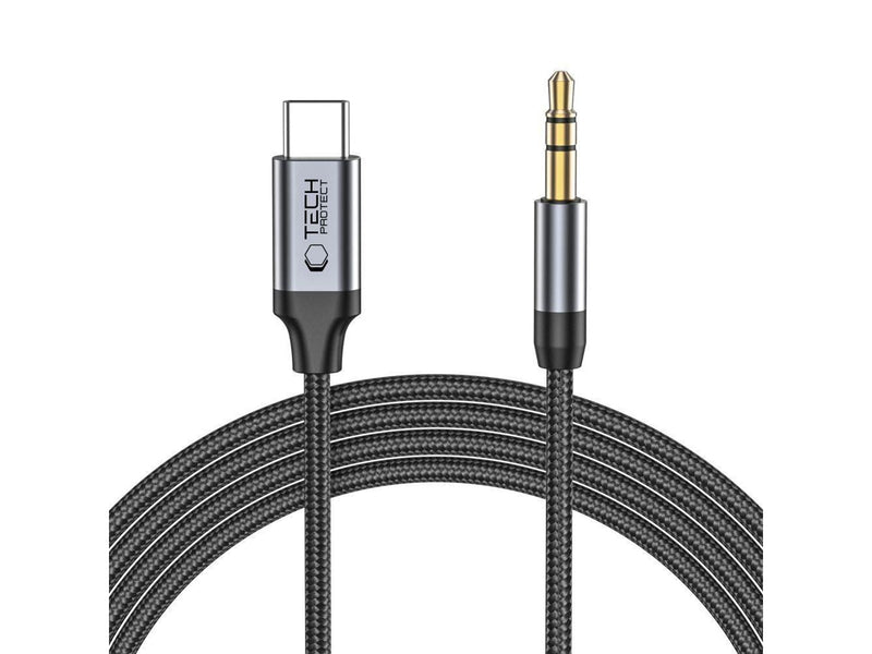 Tech-Protect UltraBoost Audio USB-C / Mini Jack Cable 3.5mm 1m - Black